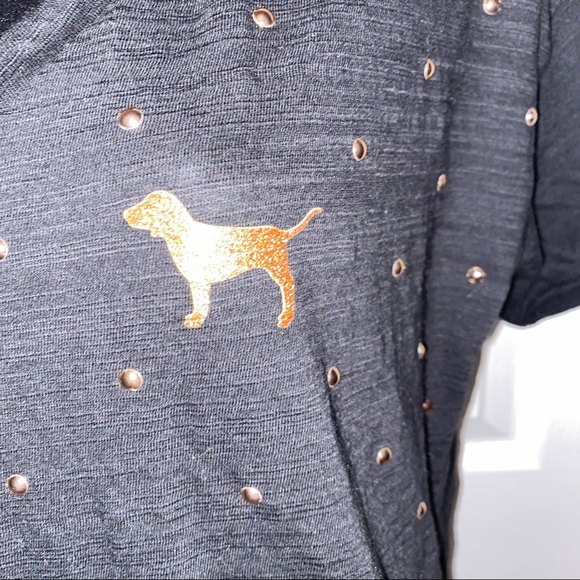 PINK V Neck Tee with Rose Gold Bling! - Picture 9 of 9